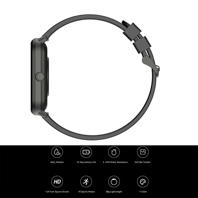 Relógio Smartwatch Imilab W01 BT 5.0 Tela de 1.69 Preto
