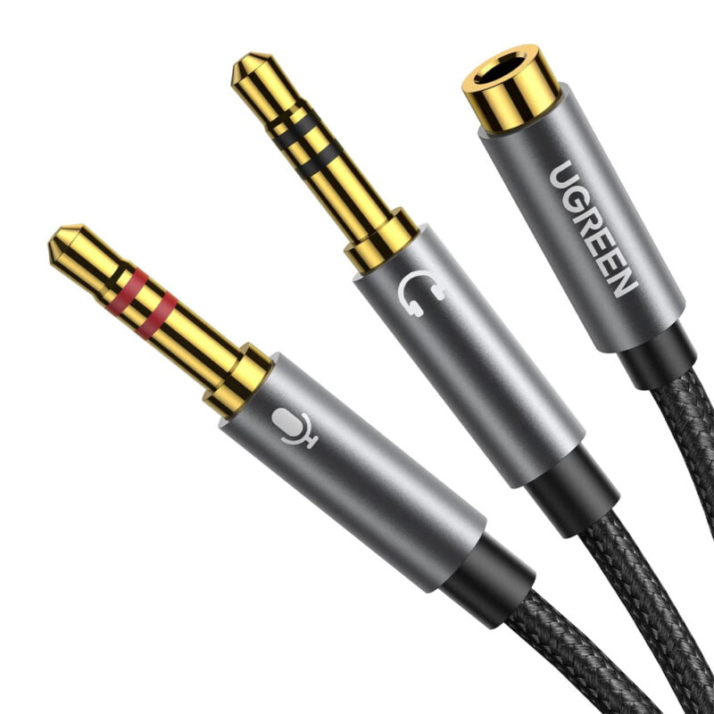 Cabo Áudio Fêmea Ugreen Divisor Fone Ouvido para 3.5mm Macho