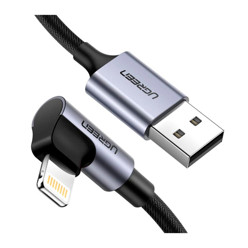 Cabo de Dados Ugreen Usb A p Lightning 90º 1M Cert. MFi