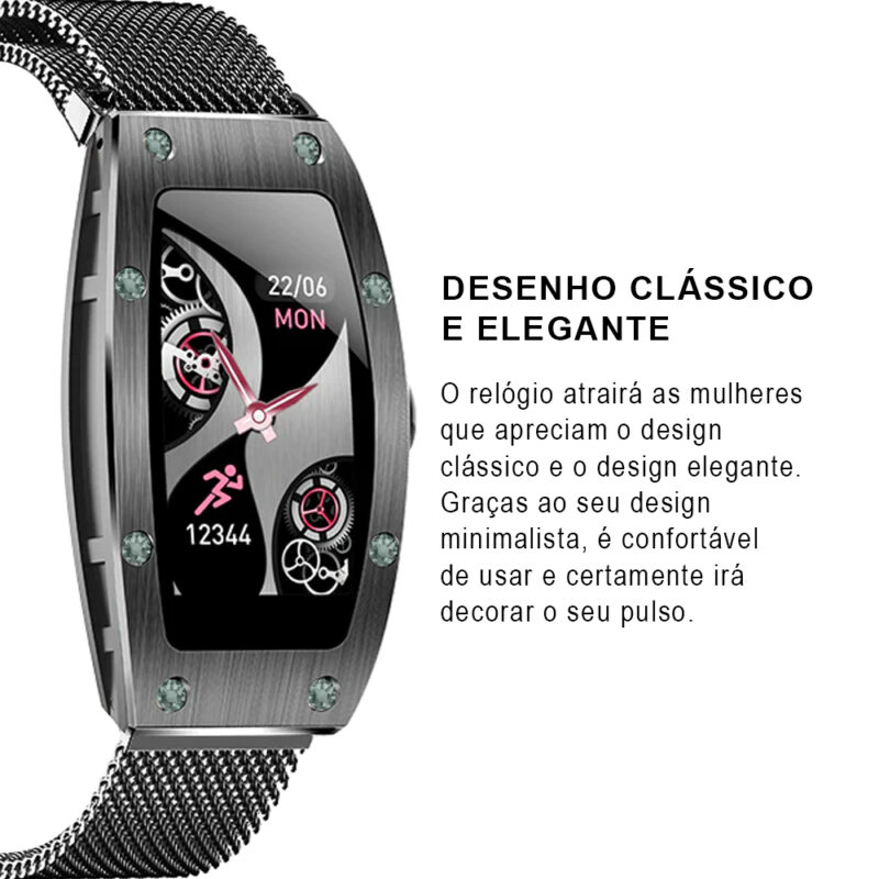 Kumi N18 Relógio Smartwatch Bluetooth 4.0 Tela 1.4 pol.