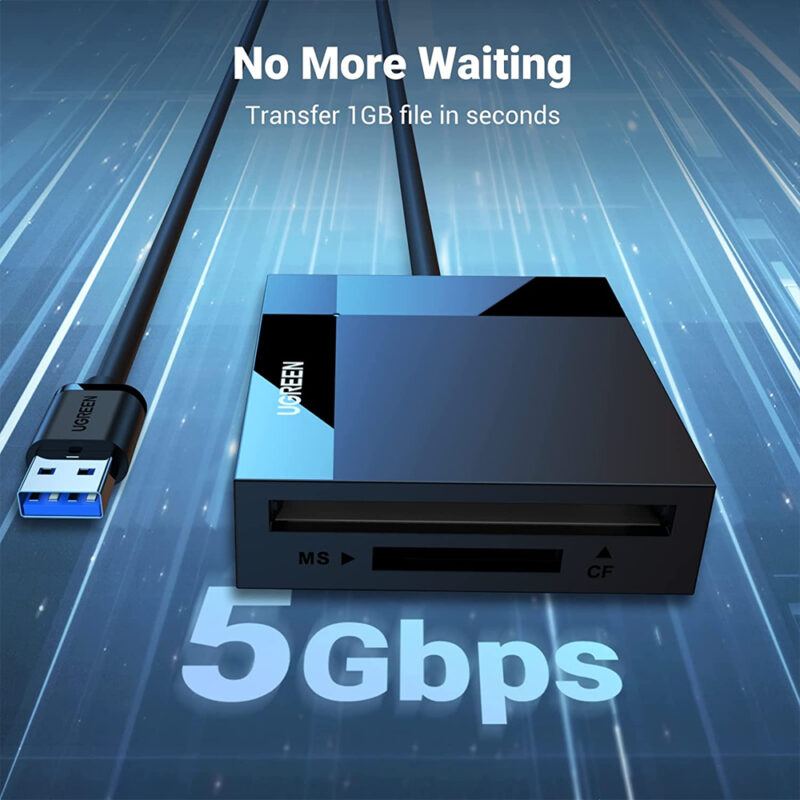 Leitor de Cartão Memória Ugreen pra Usb 3.0 Externo Portátil