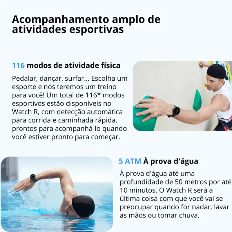 Relógio Smartwatch Maimo Watch R Sem Gps BT 5.0 Tela 1.3 pol