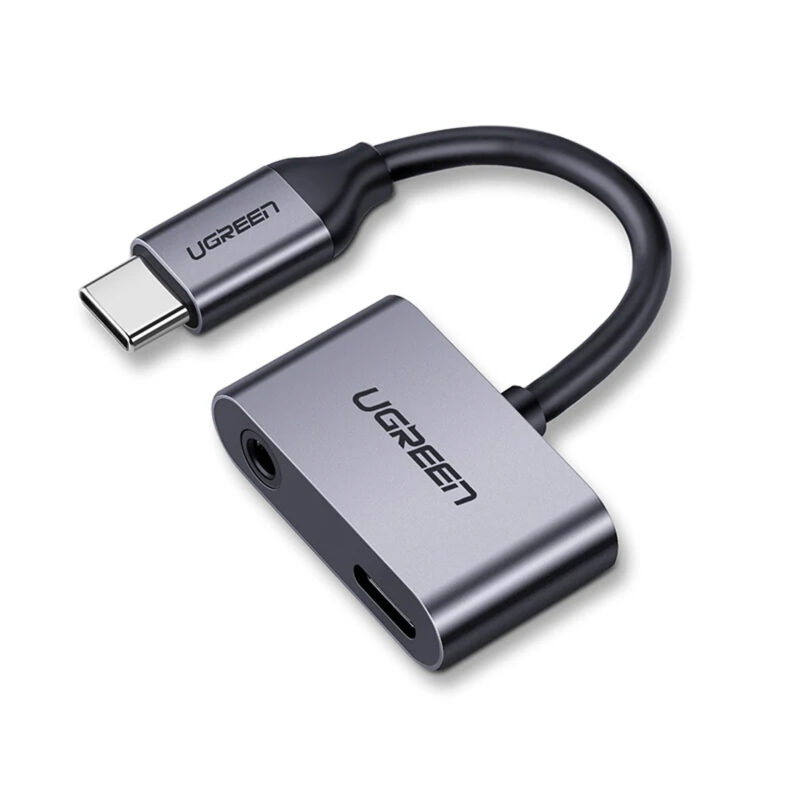 Adaptador Áudio Carregamento Ugreen Cm193 Usb C para 3.5mm