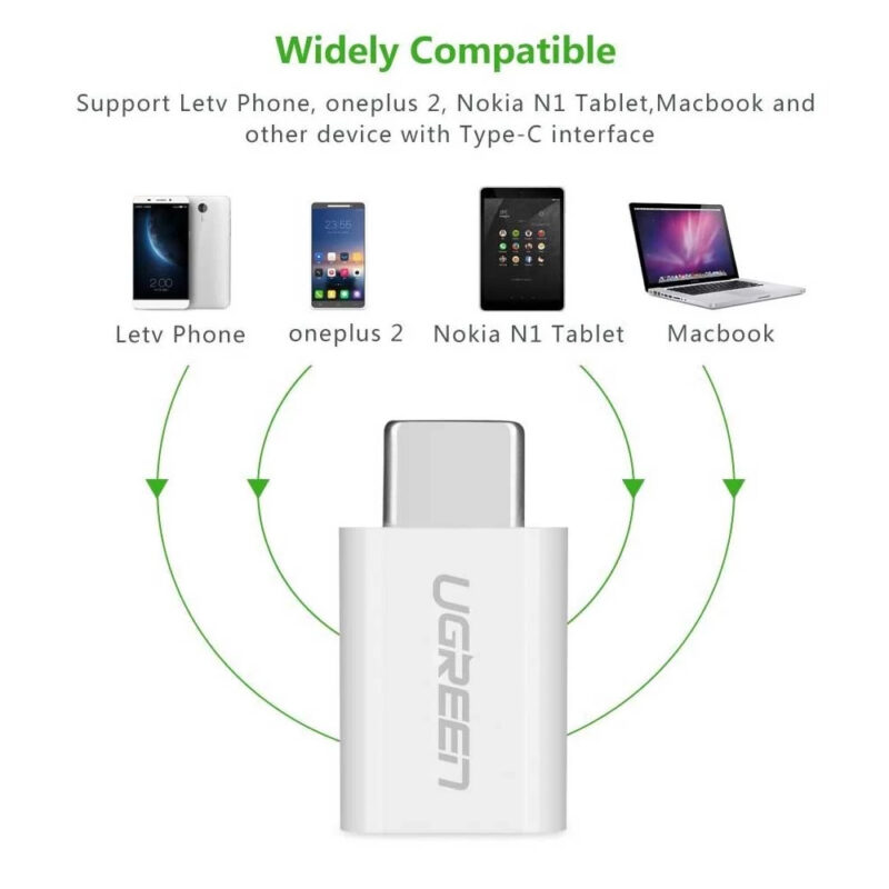 Adaptador Ugreen Usb Tipo C Macho para Micro Usb Fêmea