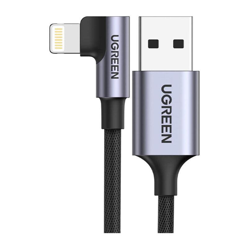 Cabo de Dados Ugreen Usb A p Lightning 90º 1M Cert. MFi