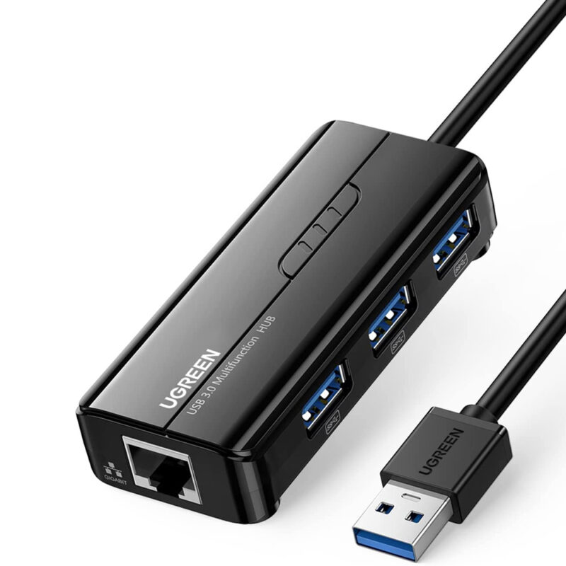 Hub Adaptador Usb 3.0 Ugreen 4 em 1 com Porta Rj45 Ethernet