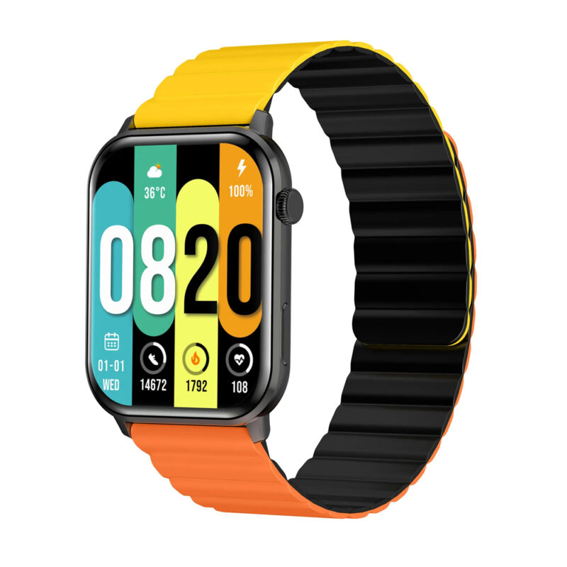 Kieslect Calling Watch Ks Black, sku YFT2031EU Straps color: OG/YE/BK+BK
