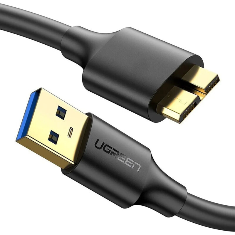 Cabo Micro Usb B para Usb 3.0 Ugreen Macho 2 Metros Preto