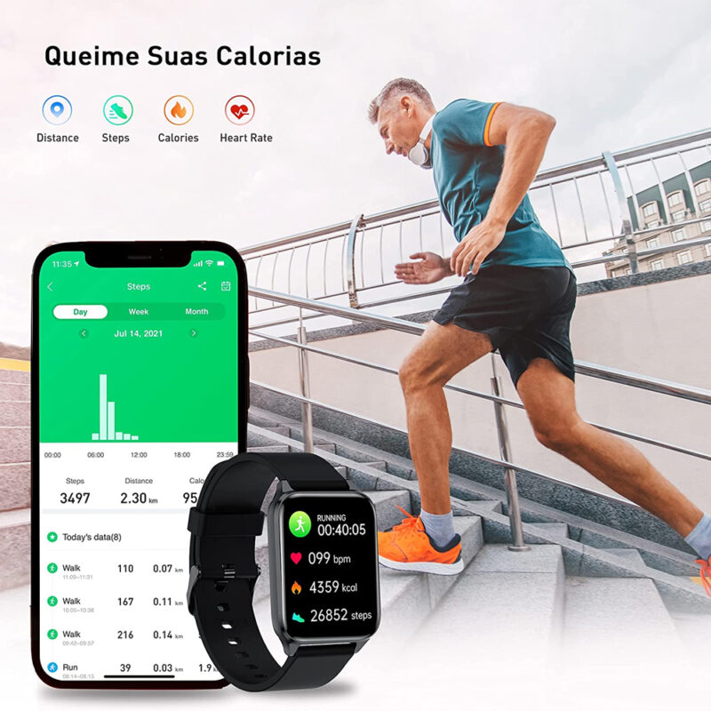 Tranya Relógio Smartwatch TranyaGo Tela Hd de 1.69 pol.