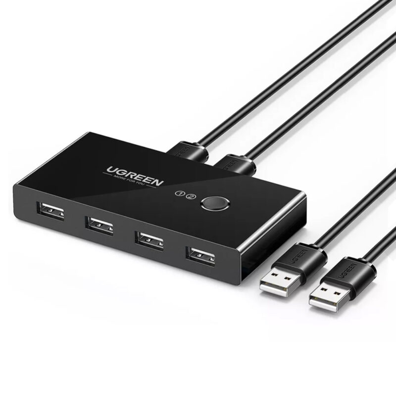 Switch Box Compartilhamento Usb 2.0 Ugreen 4 em 1 Preto