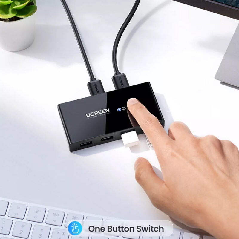 Switch Box Compartilhamento Usb 2.0 Ugreen 4 em 1 Preto