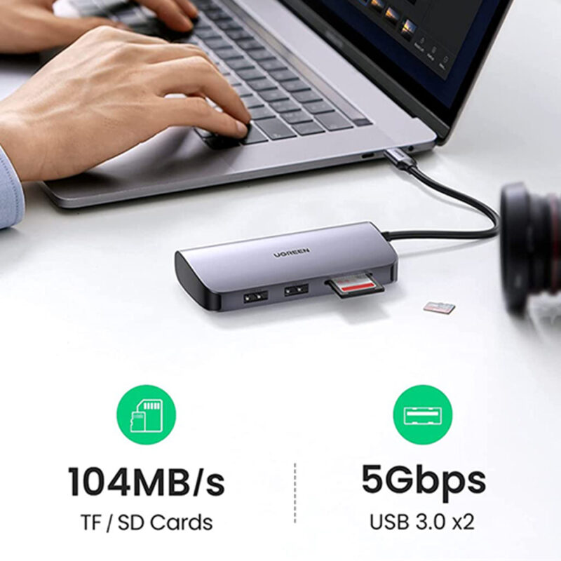 Hub Adaptador Multiportas Ugreen 7em1 TipoC MacOS Windows