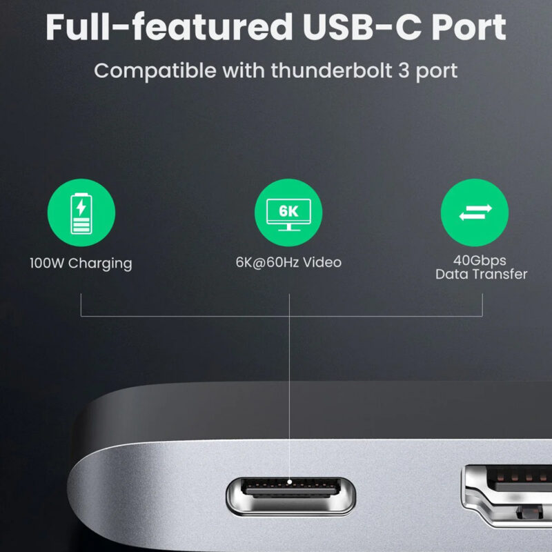 Hub Adaptador USB-C Ugreen 5 em 2 para MacBook Air e Pro