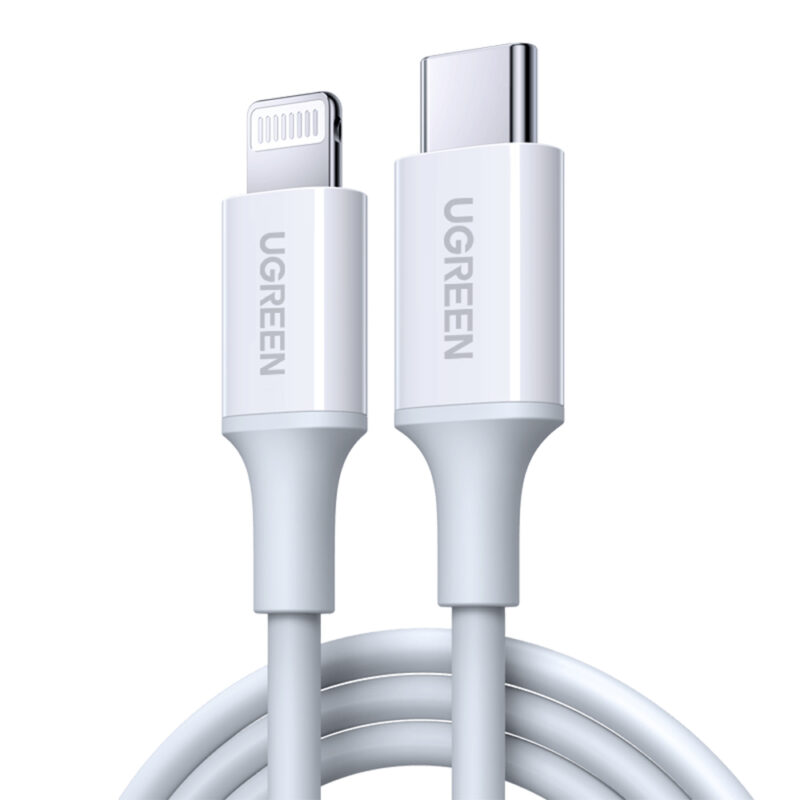 Cabo Dados Ugreen 2 em 1 Usb-C Lightning Apple 2M Cert. MFi