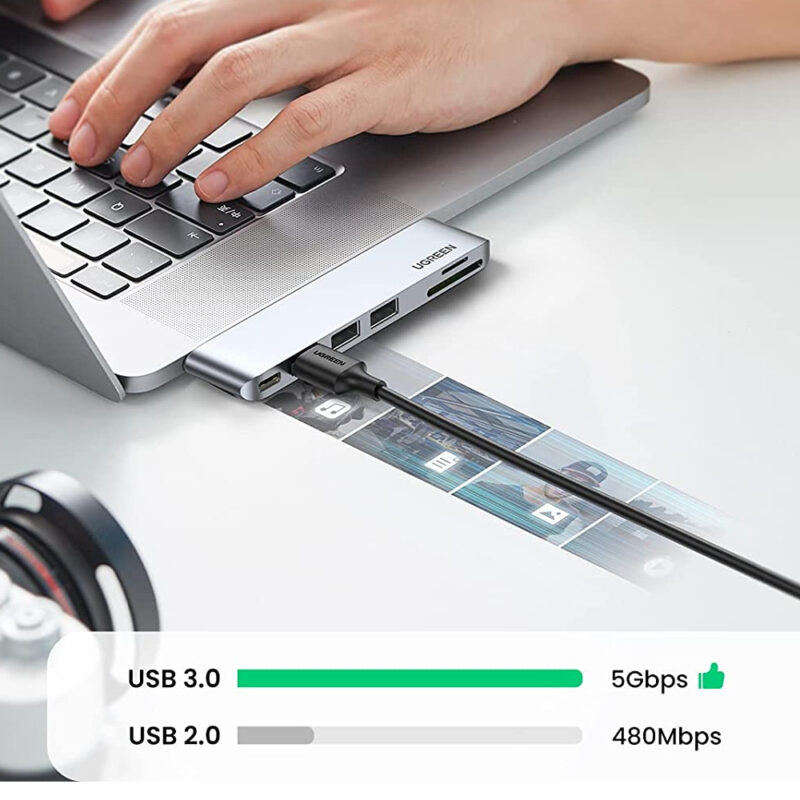 Hub Adaptador USB-C Ugreen 6 em 2 para MacBook Air e Pro