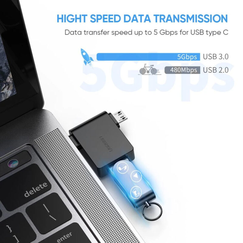 Adaptador Ugreen Micro Usb e Usb-C Macho para Usb 3.0 Fêmea