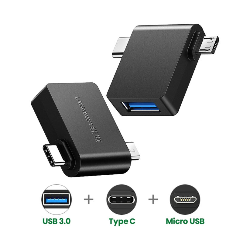 Adaptador Ugreen Micro Usb e Usb-C Macho para Usb 3.0 Fêmea
