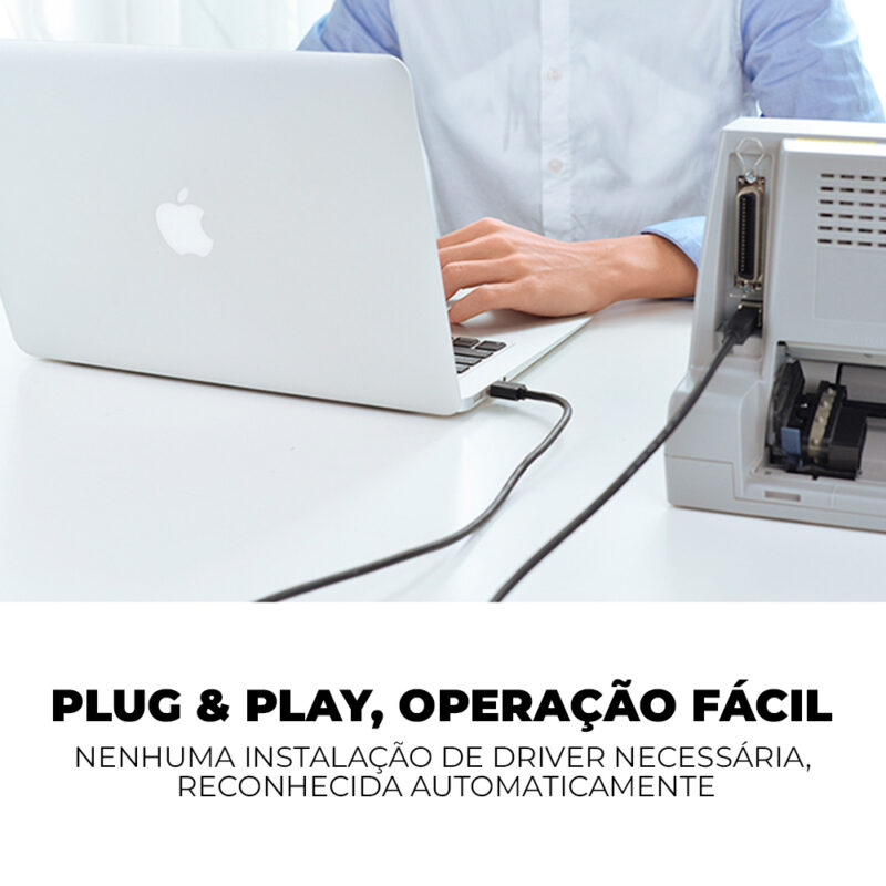 Cabo Impressora Ugreen Usb 2.0 para B Macho Ativo 15M