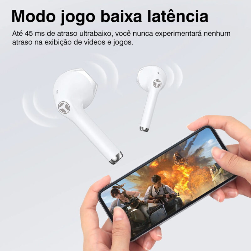 Fone Ouvido Tranya F4 Bluetooth 5.3 Driver 13mm Modo jogo