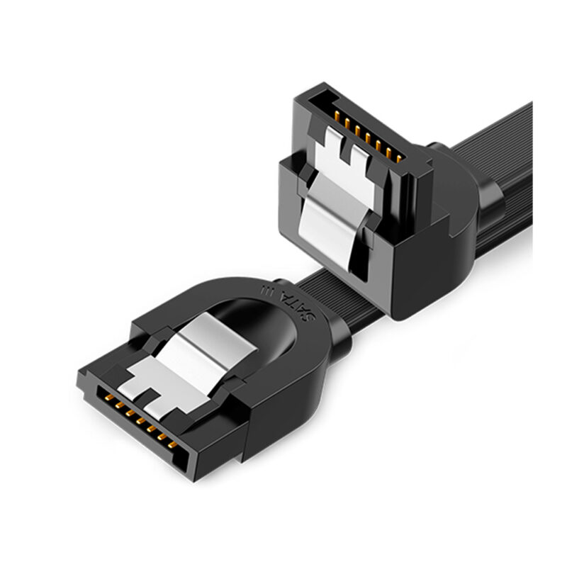 Cabo Sata Ugreen Us217 p Sata 3 Ângulo Reto e 90° 0.5m Preto