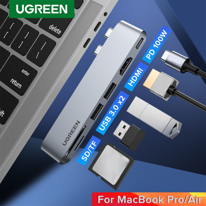 Hub Adaptador Usb C Ugreen 6 em 2 MacBook Pro e Air 4k/30Hz