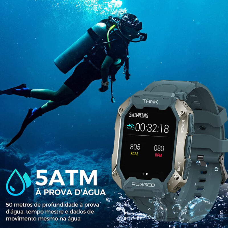 Relógio Smartwatch kospet Tank M1 Pro BT 5.0 Tela 1.72 pol.