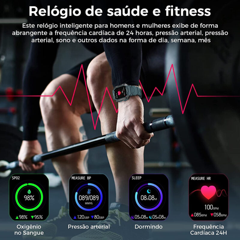 Relógio Smartwatch kospet Tank M1 Pro BT 5.0 Tela 1.72 pol.