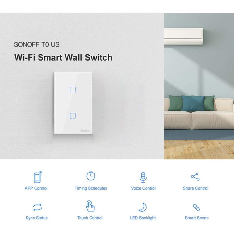 Interruptor Inteligente Sonoff T0us2c Alexa Google Automação