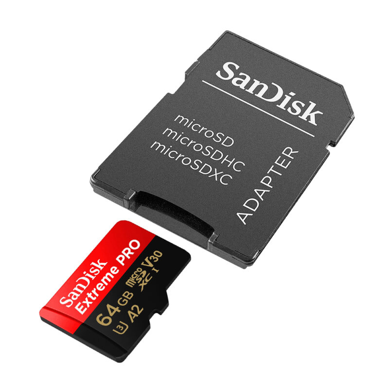 Sandisk Extreme Pro microSDXC UHS-I Card with adapter 64gb speed 170mb/s read 90mb/s SDSQXCY-064G-GN6MA