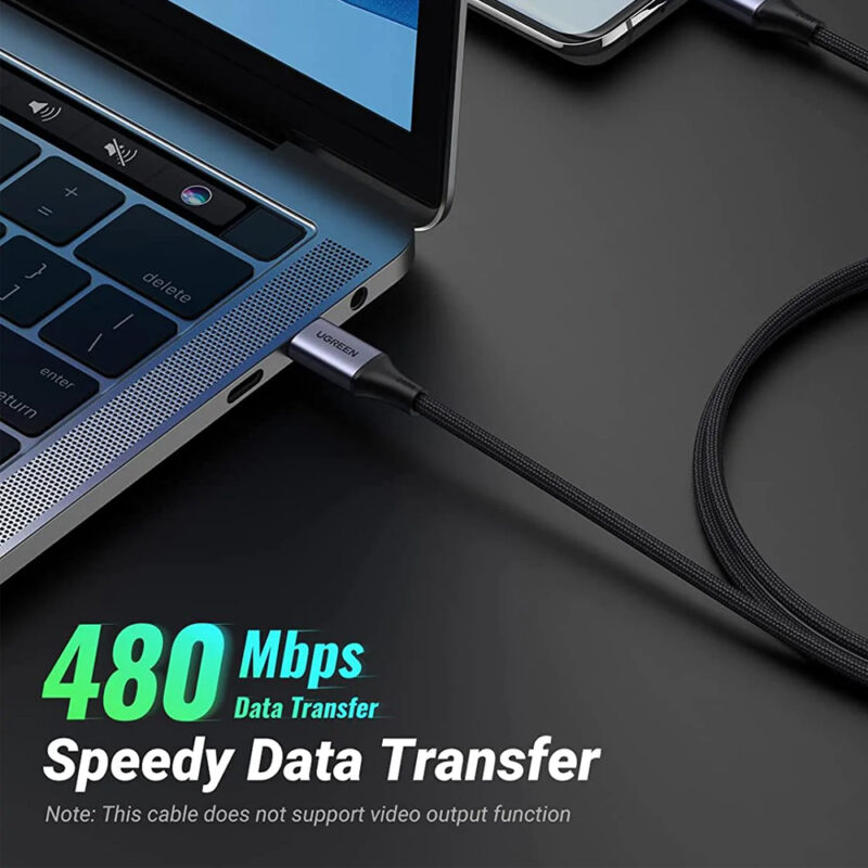 UGREEN USB-C to USB-C Cable 240W Aluminum Case with Braid 2m (Space Gray) 90440