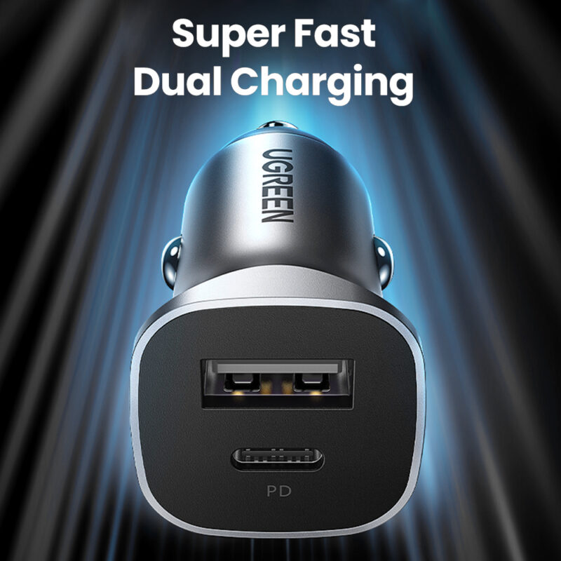 UGREEN A+C Dual-Port Car Charger PD30W+SCP22.5W - 40858