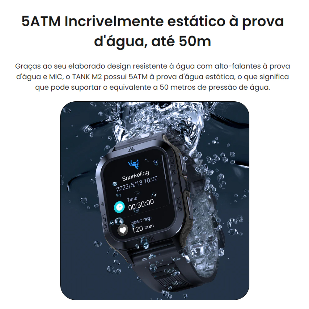 Relógio kospet modelo tank m2