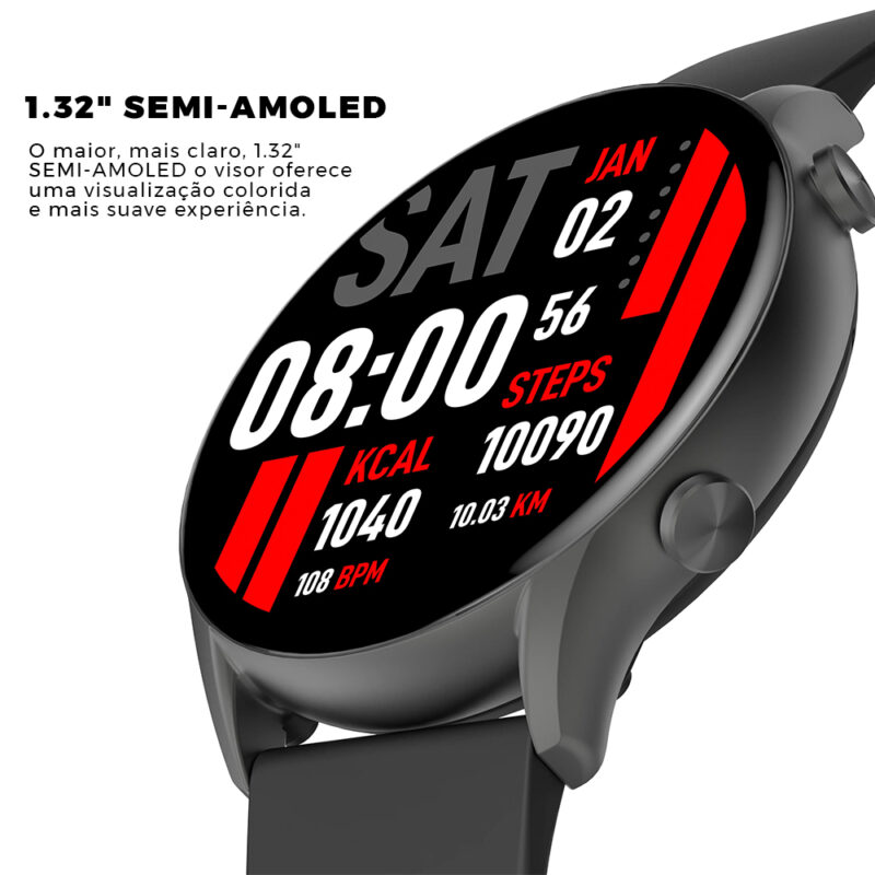 Relógio Smartwatch Kieslect Calling Kr BLE 5.0 Tela 1.3 pol.