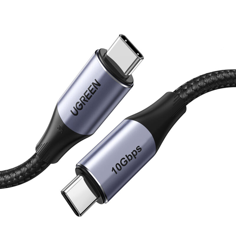 Cabo de Dados Ugreen USB-C 3.1 Macho 1 Metro Preto