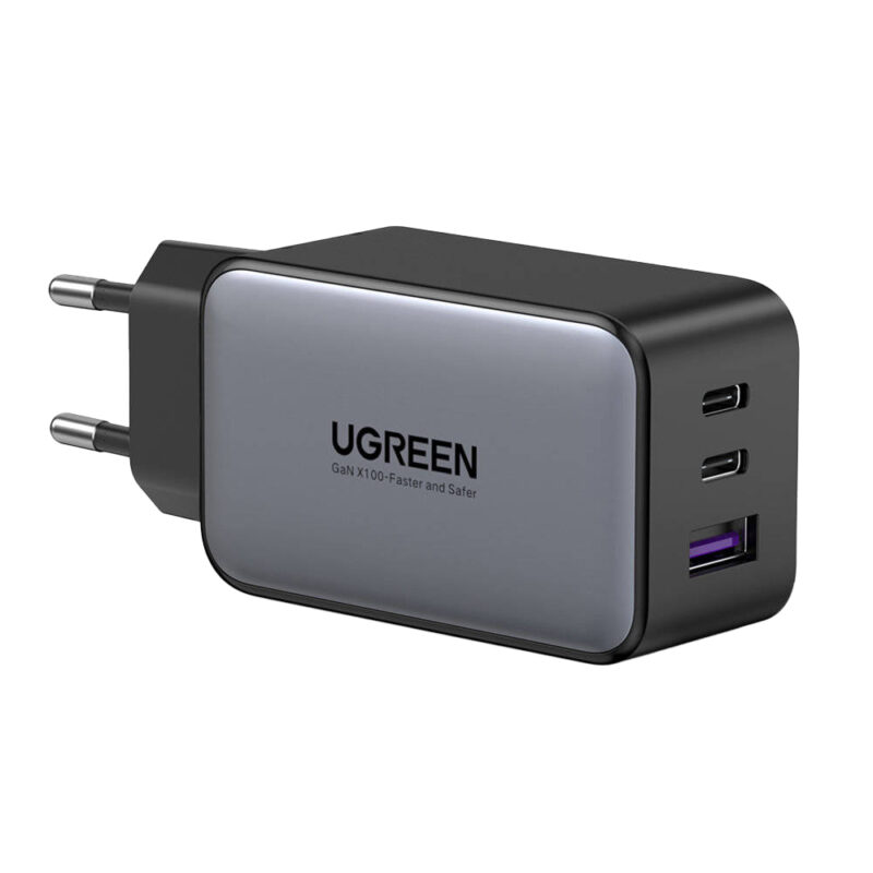 Carregador Ugreen 3 em 1 Gan X 65W Porta Usb C e Usb A