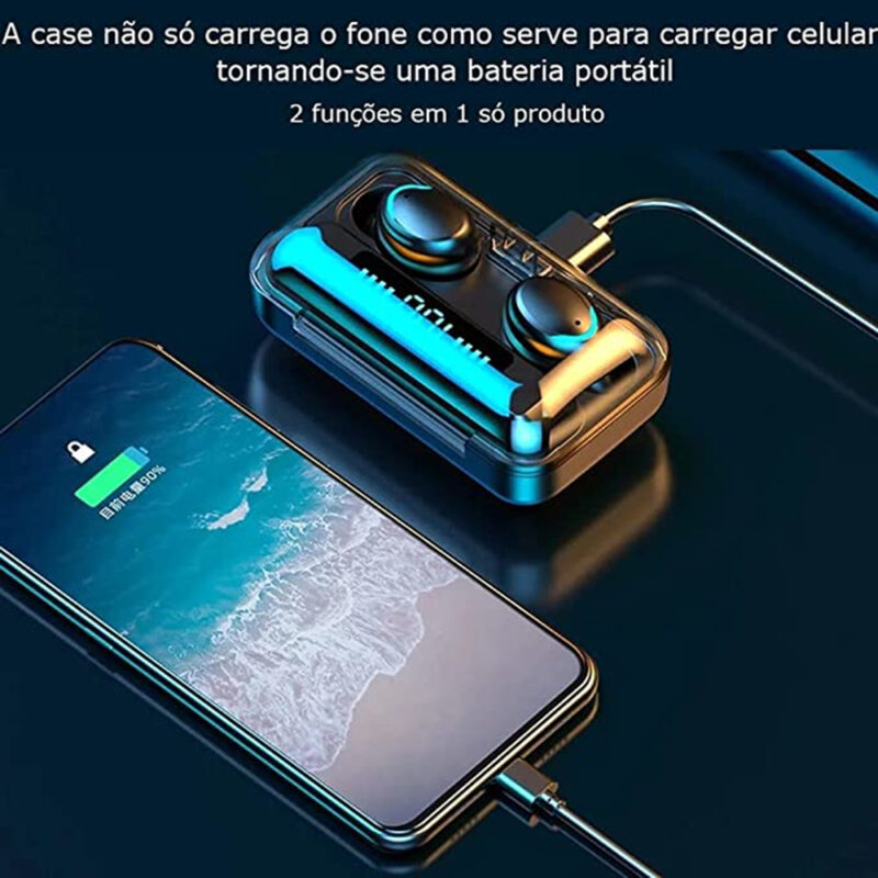 Fone De Ouvido Sem Fio TWS F9-5 Bluetooth V5.3