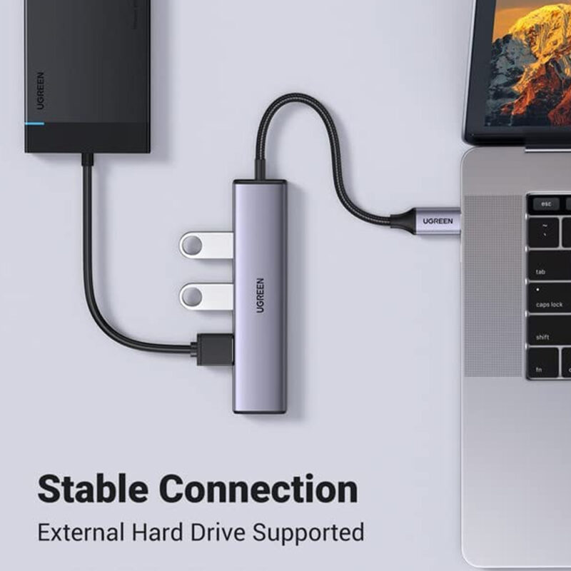 Hub Adaptador Ugreen Usb C p/4 Porta Usb 3.0 Alta Velocidade