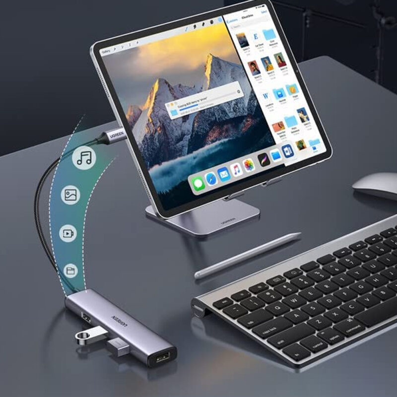Hub Adaptador Ugreen Usb C p/4 Porta Usb 3.0 Alta Velocidade