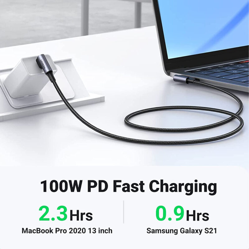 UGREEN Right Angle USB-C Cable 2m (Space Gray) 70698