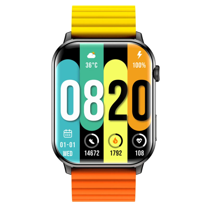 Kieslect Calling Watch Ks Black, sku YFT2031EU Straps color: OG/YE/BK+BK