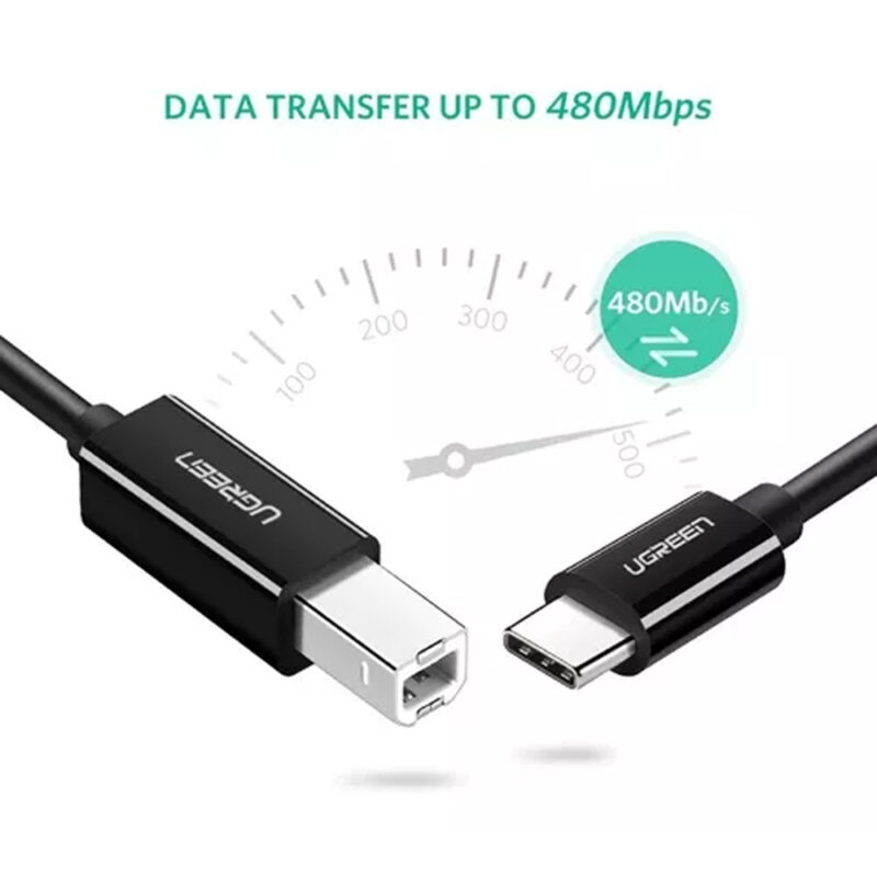 UGREEN USB-C to USB-B 2.0 Printer Cable 2m (Black) 50446