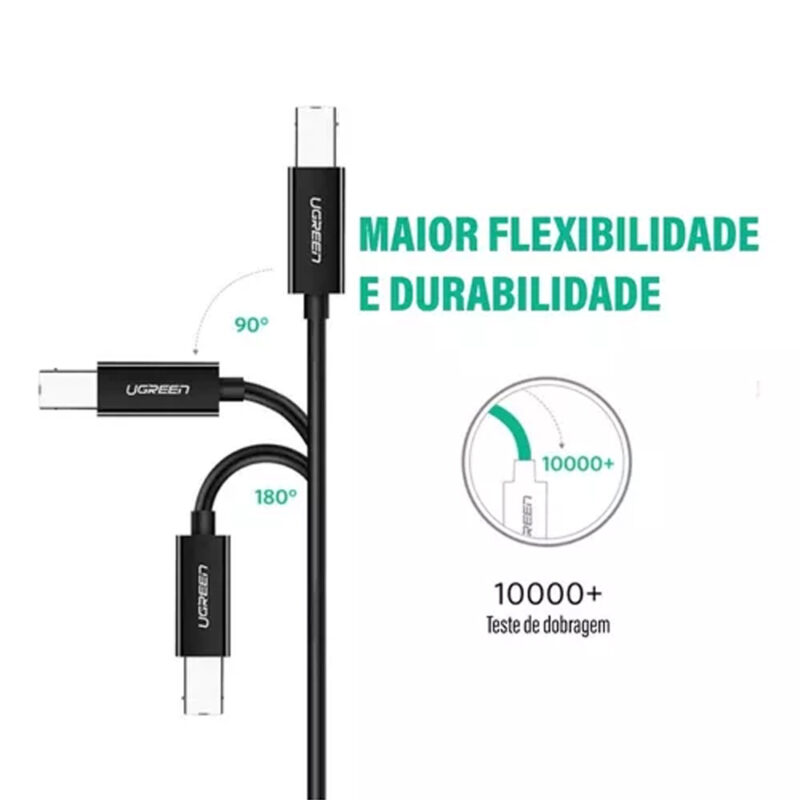 UGREEN USB-C to USB-B 2.0 Printer Cable 2m (Black) 50446