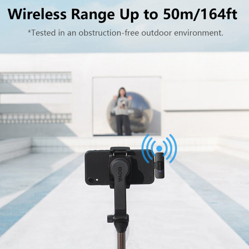 BOYA Ultracompact 2.4GHz Wireless Microphone System Compatible with iOS Devices BY V1