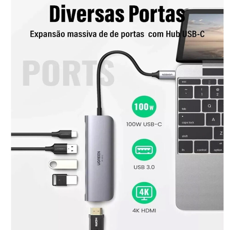 UGREEN USB-C Multifunction Adapter (Space Gray) 70495