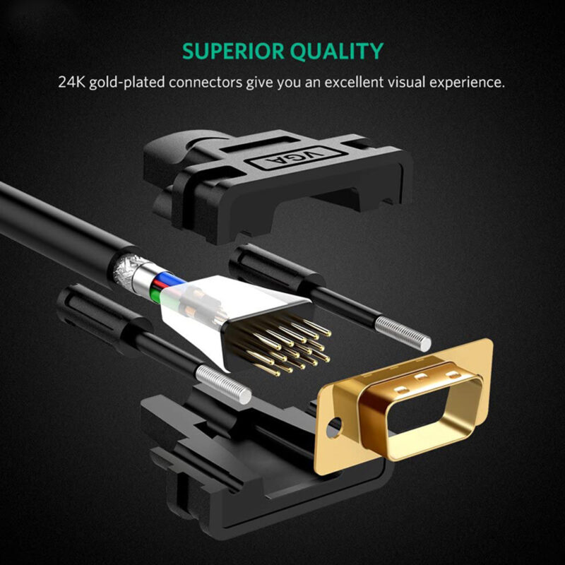 UGREEN VGA Male to Male Cable 2m (Black) 11646