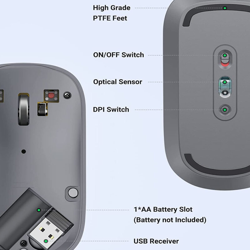 UGREEN Portable Wireless Mouse (Gray) 90373