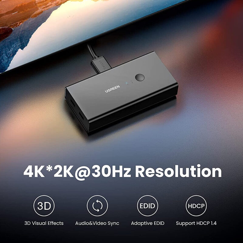 UGREEN HDMI Switch Box 2 In 1 Out KVM Switching 50744