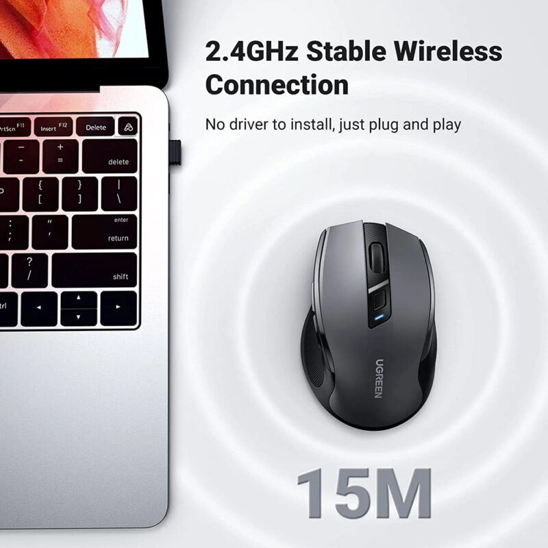 UGREEN Ergonomic Wireless Mouse 2.4G 4000DPI Silence Design 90545