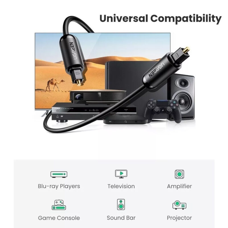 UGREEN Toslink Optical Audio Cable 3m (Black) 70893