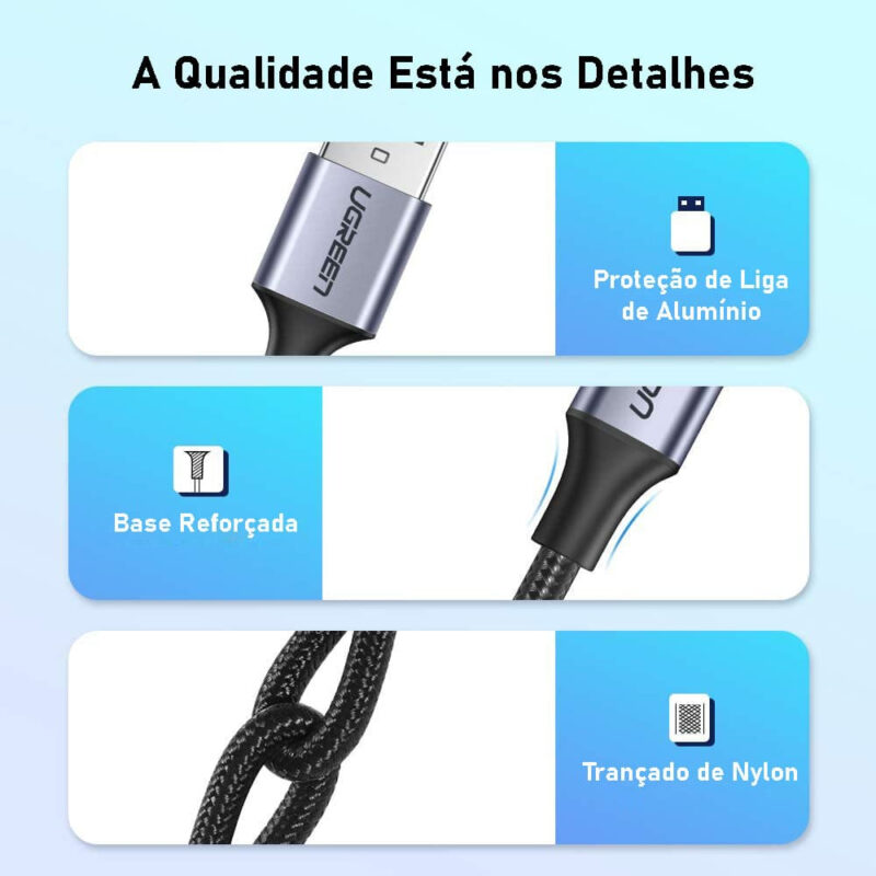 Cabo de Dados Ugreen Us288 Usb 2.0 p Usb Tipo C 0,5m